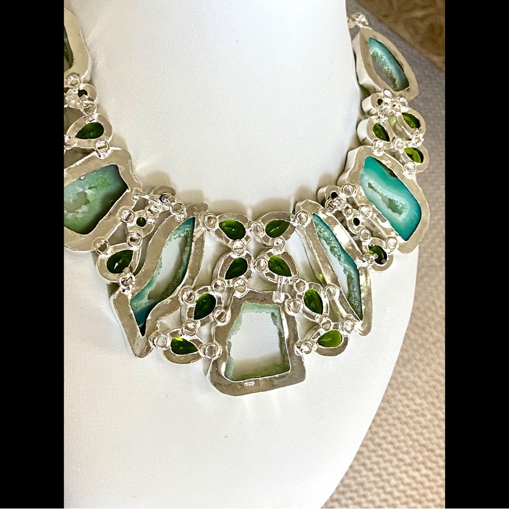 💥Statment Agate Peridot Necklace💥 - Picture 7 of 8
